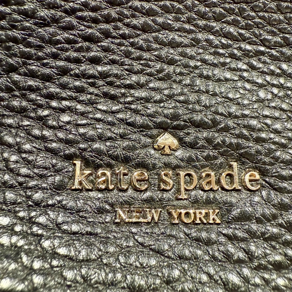 Kate Spade Black Pebbled Leather Shoulder bag with Gold Accents - Picture 3 of 8